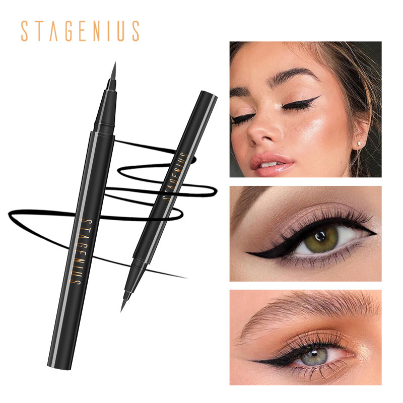 

STAGENIUS Eyeliner Pencil Eye Cosmetic Black Natural Super Long Lasting Waterproof Liquid Eye Liner Pen Makeup, 1pc