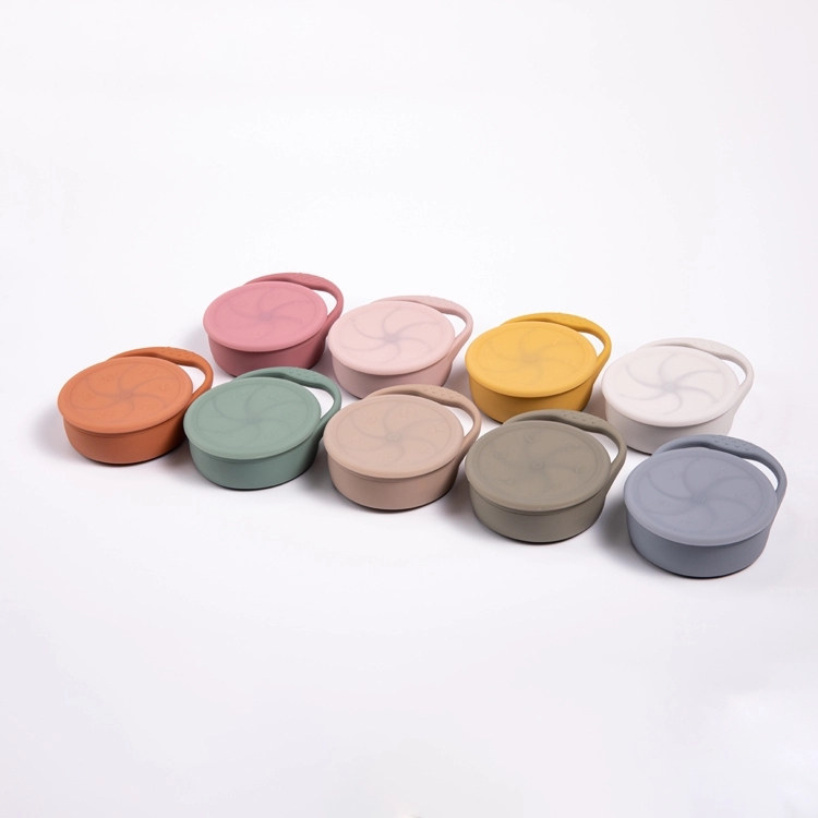 

Collapsible Food Grade Silicone Snack Cups for Toddlers Non-Toxic BPA Free Snack Catcher Baby Snack Container with Silicone Lid Kids Gift