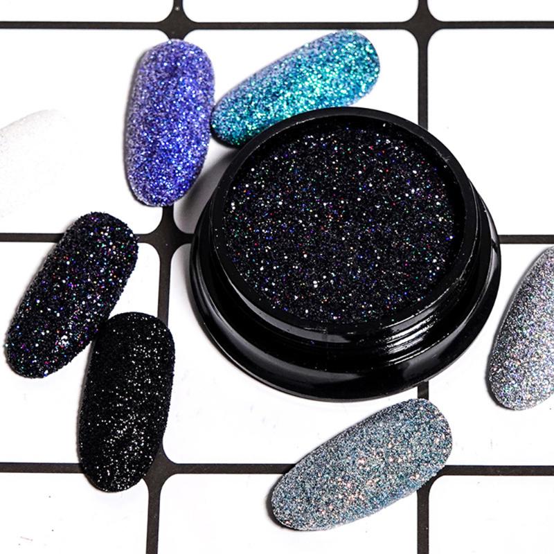 

1 Box Sequins Sparkly White Black Shining Nail Polish Sugar Nail Art 3D Shiny Pigment Laser Glitter Powder Manicure Tool