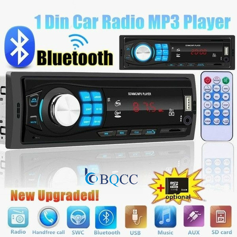 

Autoradio Single 1Din Bluetooth Car Stereo Audio In-Dash FM AUX Input Receiver USB MP3 Radio Player