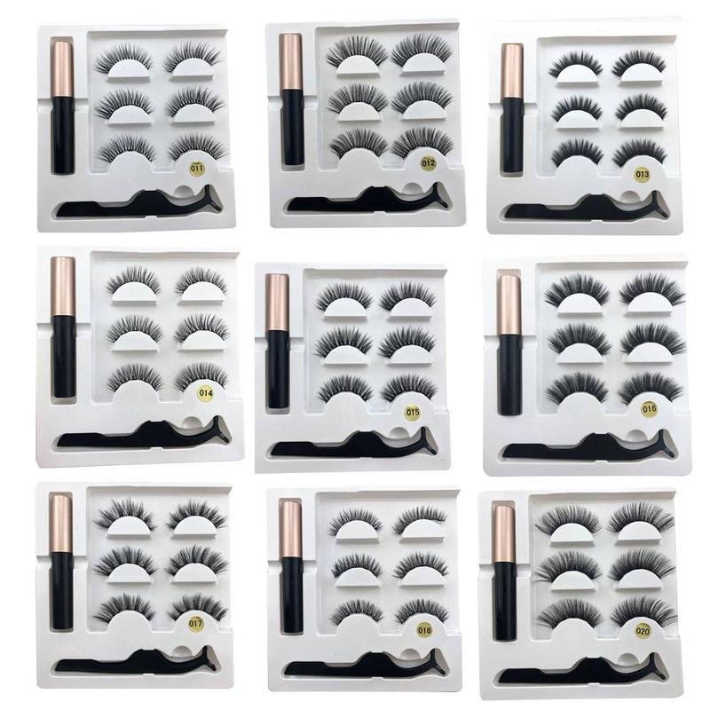 

5 Magnet Eyelash Magnetic Liquid Eyeliner Magnetic False Eyelashes With Tweezer Set Waterproof Long Lasting Eyelash Extension