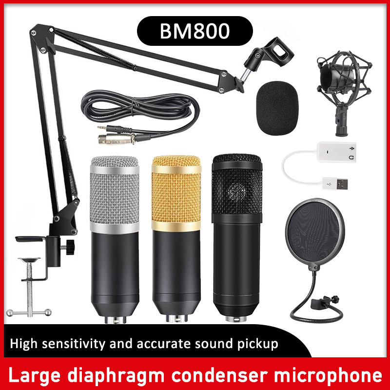 

bm 800 Professional Adjustable Condenser Microphone Kits Karaoke Microphone for Computer Recording KTV Radio Braodcasting
