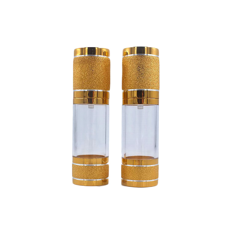 

20pcs/lot Plastic Transparent Vacuum Bottle 30ml Gold Cover Empty Spray Packing Bottle