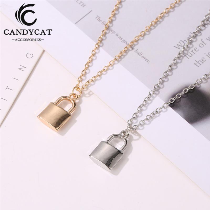 

Hot Sale Padlock Pendant Necklace For Women Gold Silver Color Lock Choker Necklace Chain Dainty Fashion Jewelry Collier Femme