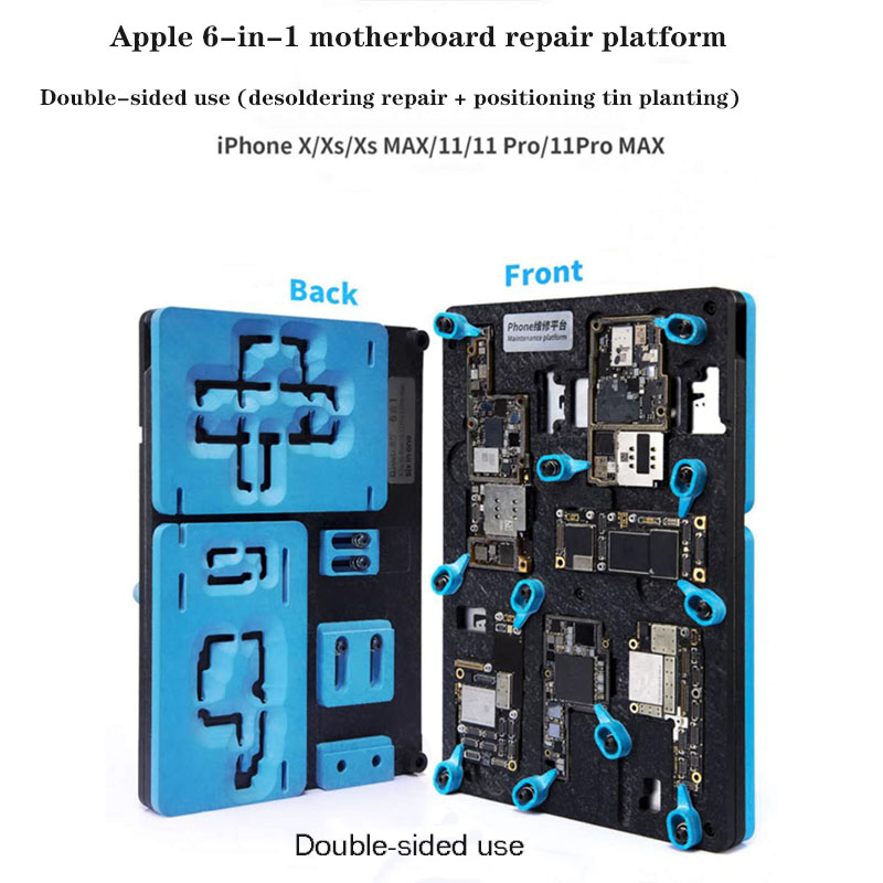 

Qianli 6 in 1 Middle Frame Reballing Platform for X XS MAX 11 11Pro ProMax Desoldering Holder Motherboard Repair Fixture