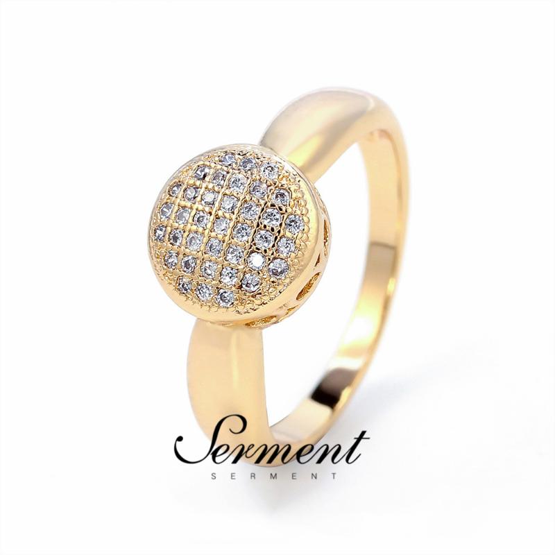

SERMENT Trendy Luxury Fashion Jewelry Rings Gilded Crystal Engagement Hot Sale Rings Lady Accessories For Women Finger Jewelry