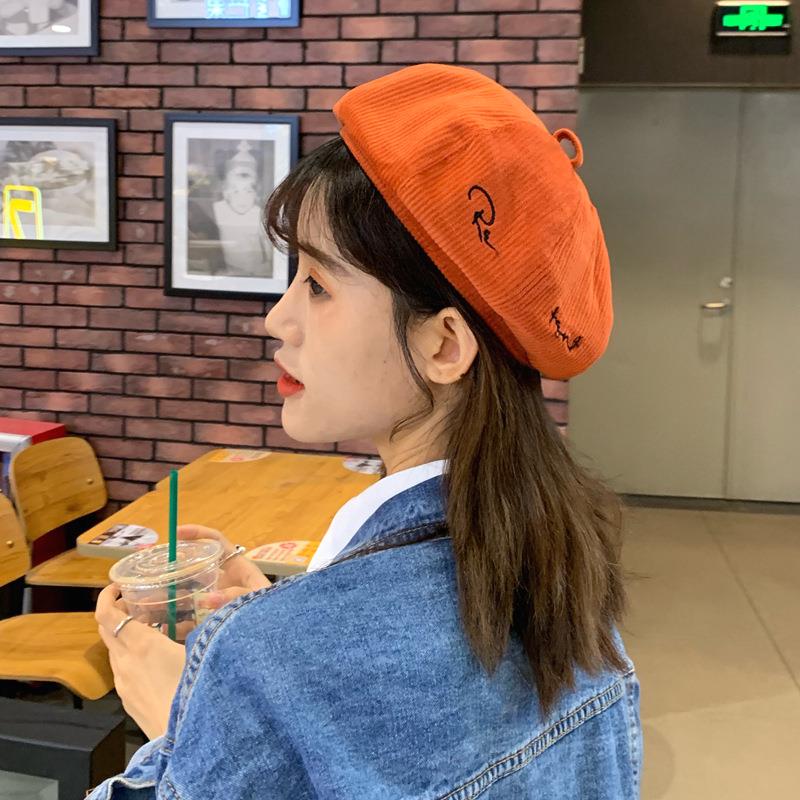 

Women Cotton Beret Fashion Solid Color British Style Winter Hats For Women Flat Cap Girl Berets Cap Multicolor Painter, Black