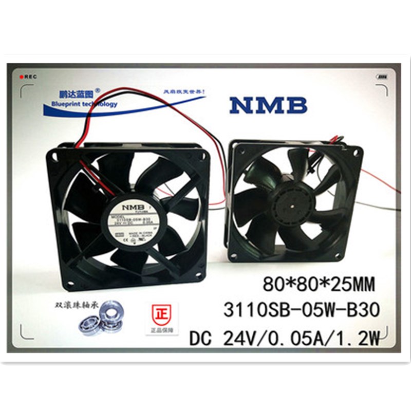 

Original NMB 3110SB-05W-B30 Two Ball Bearing 8CM 80MM 8025 80*80*25MM Cooling Fan 24V 0.05A Variable frequency fan