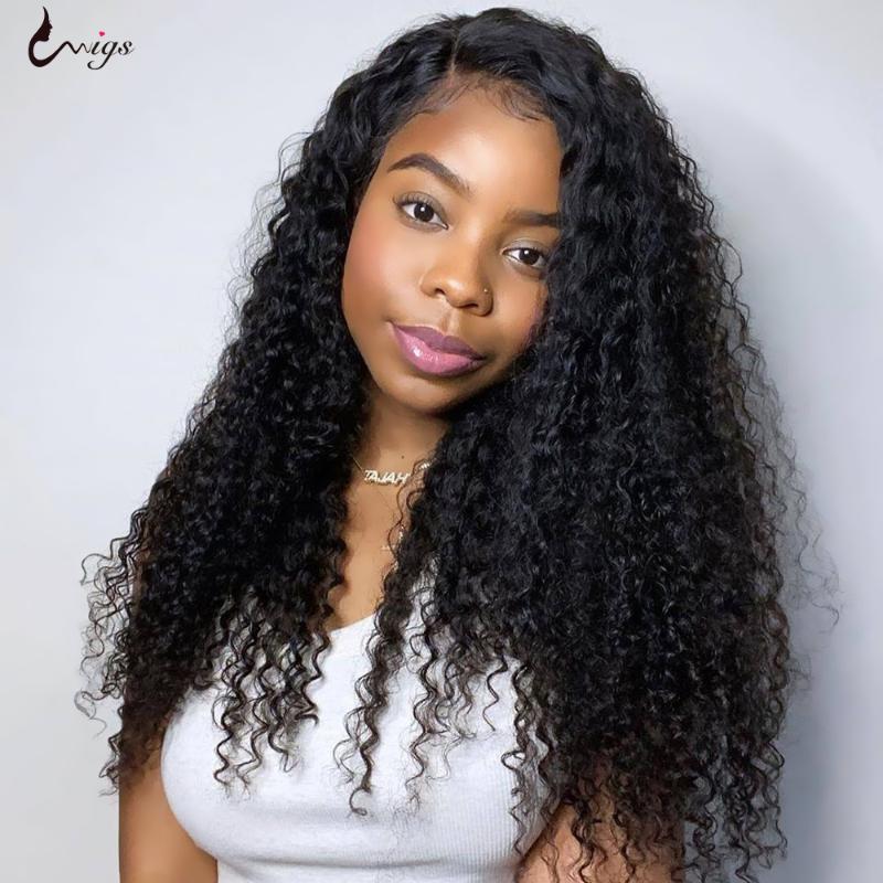 

UWigs Curly Human Hair Wig 13x4x1 Lace Front Human Hair Wigs Afro Kinky Curly Wig Pre Plucked Wigs For Women Brazilian Remy, As pic