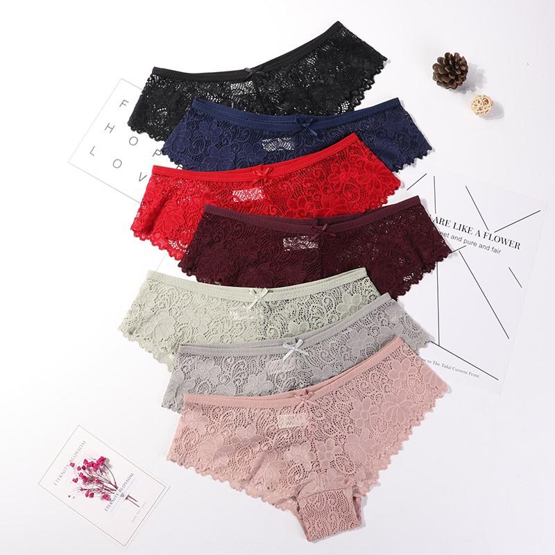3 Pcs Panties for Woman Underwear Sexy Lace Breathable Soft Lingerie Female Briefs Panty Sexy Transparent Women's Underpants-image-585496624