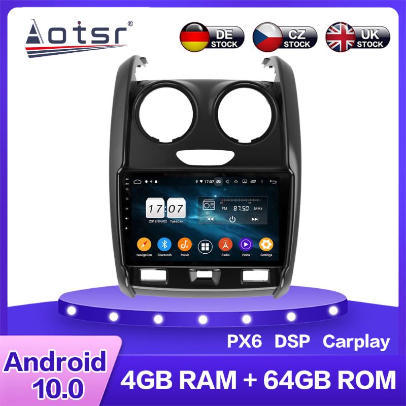 

for Duster 2020 + Android 10 Car Multimedia DVD Player PX6 4G+64GB Auto GPS Navigation Stereo Radio DSP Carplay WIFI BT car dvd