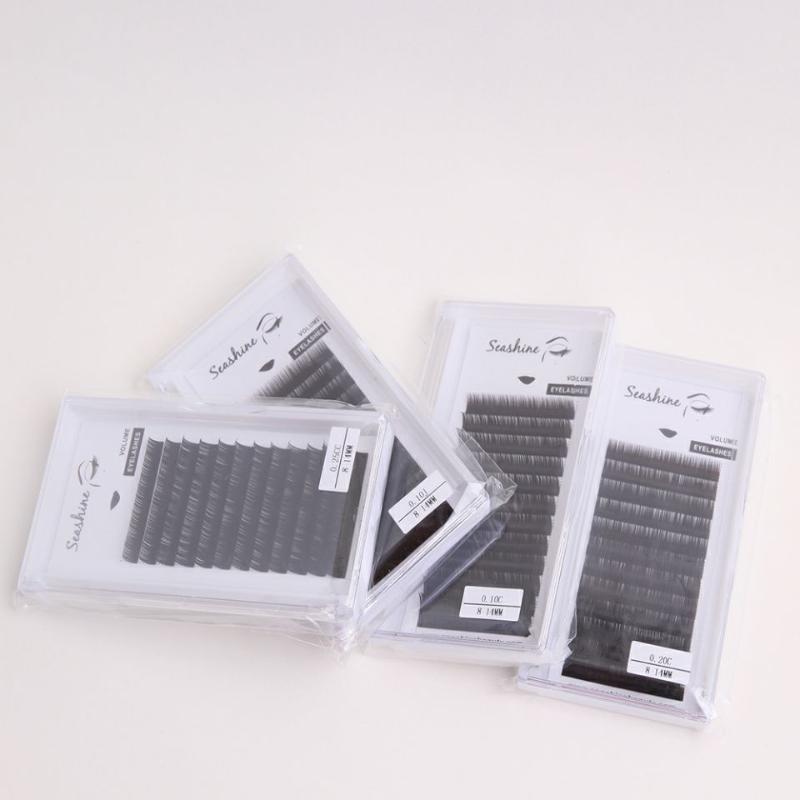 

Seashine Single Length 9mm-16mm Individual Eyelash Extension 0.05 Thickness Real Mink Eyelashes CC Volume Lashes