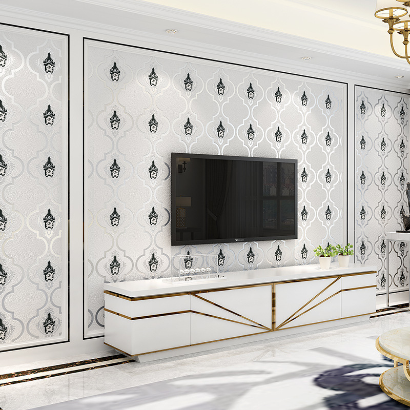 

Living Thicken Modern Room Suede Leather Wallpaper Roll European Luxury Floral Carta Parati Background Wall Paper For Walls, 60061