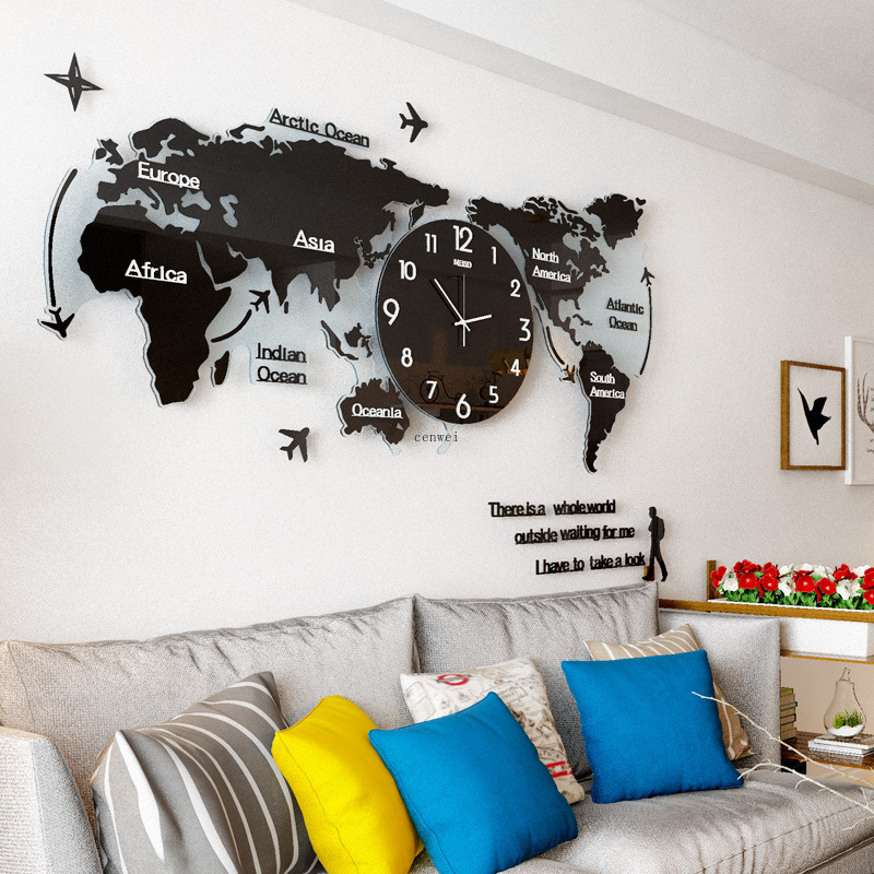 

3D Wall Clock Creative Modern Acrylic Large Clocks Wall Living Room Home Decor Luminous Relogio De Parede Gift D021