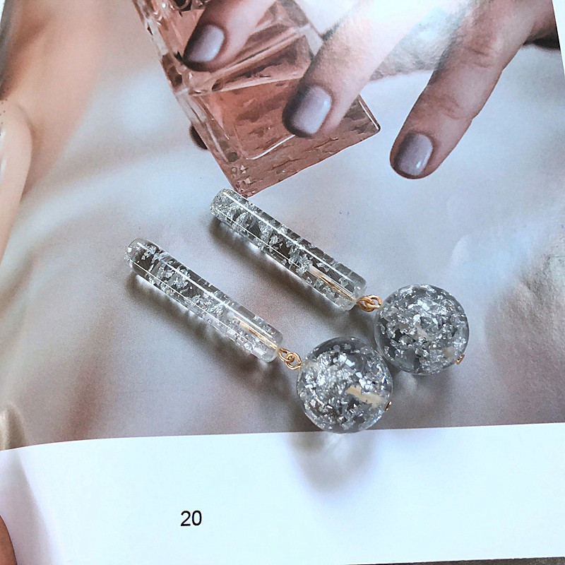 

Sweet Cute Design Glitter Resin Beads Stud Earring Jewelry For Women