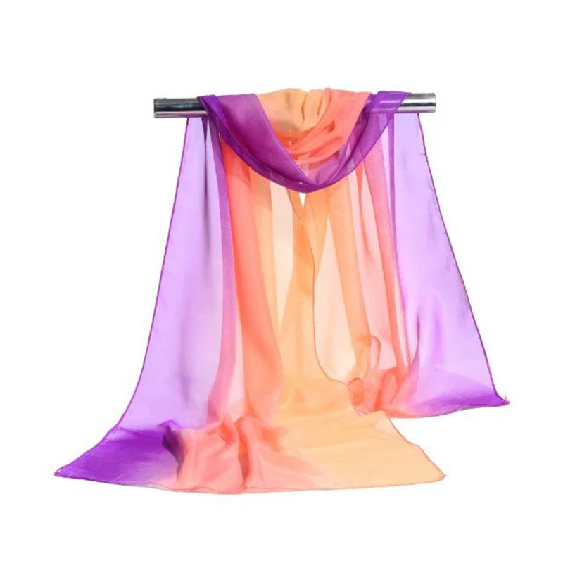 

160*50cm New Fashion Woman Color Gradient Chiffon Scarf Wild Shawl Sunscreen Girl Scarf Scarves