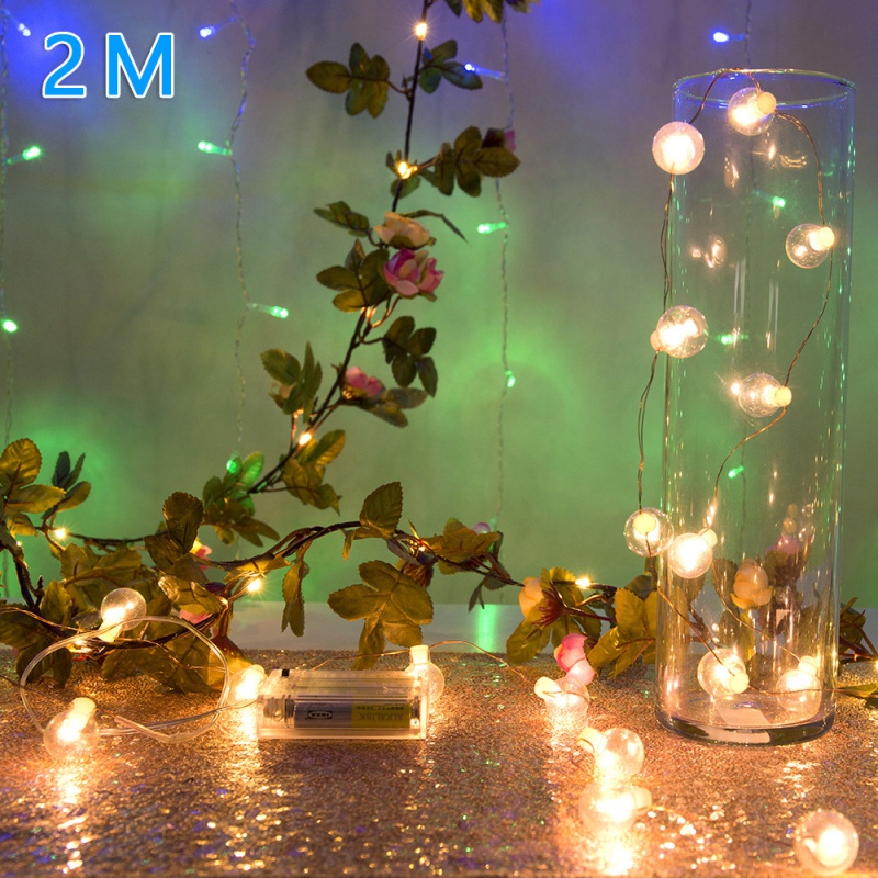 

2M 20 LED Flower DIY Garland Fake Flower String Fairy Lights Christmas Tree Wedding Party Decor