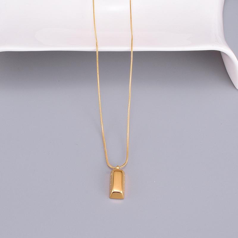 

Fashion Stainless Steel Gold Square Necklace for Women Snake Bone Chain pendant Necklace Trendy Hot Selling Jewelry Gifts