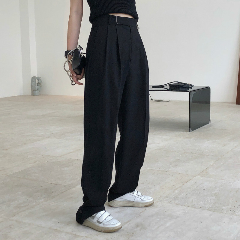 

High quality loose female pants 2020 new fall large size high waist trousers black drape wide-leg pants trend