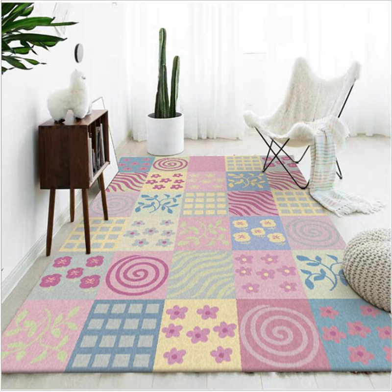 

Carpets for Living Room European Plaid Floral Pattern Non-slip Carpet  Floor Mat Carpet Bedroom 100% Polyester