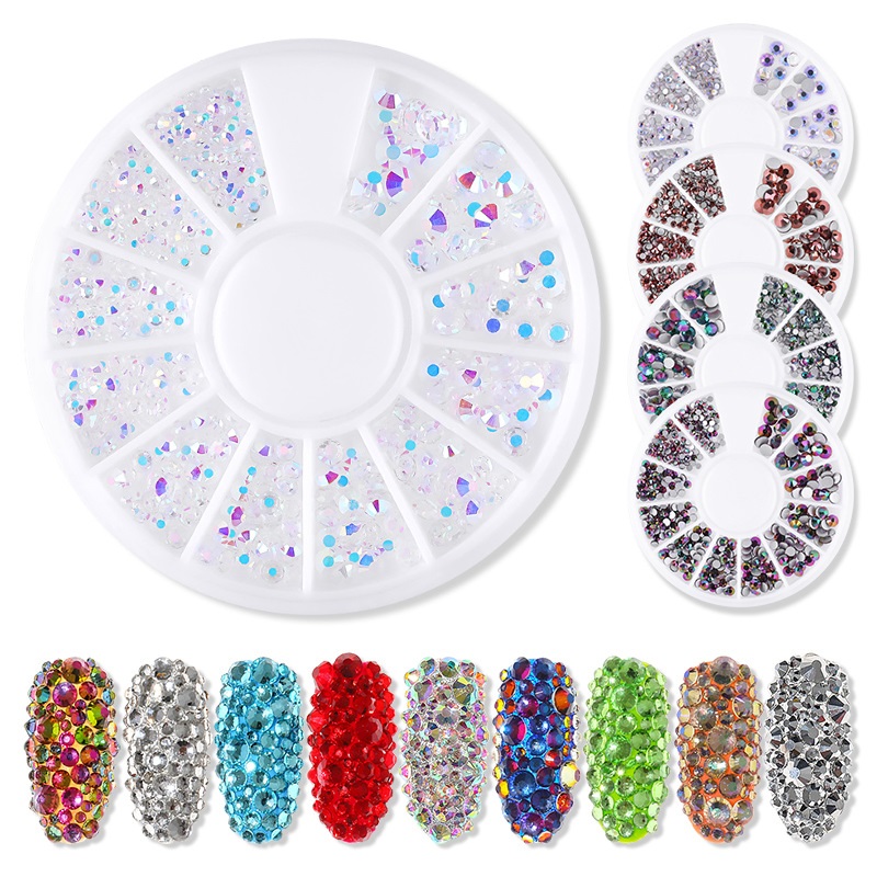 

Mixed Size Nail Stone AB Color Rhinestone Irregular Beads Charms Manicure Nail Art Decorations Crystals In Wheel Supplies