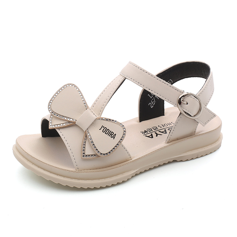 

Babaya brand Children Sandals Girls Breathable 2020 Summer New Big Kid Girls Shoes Princess Shoes Cute Bow Beach, White