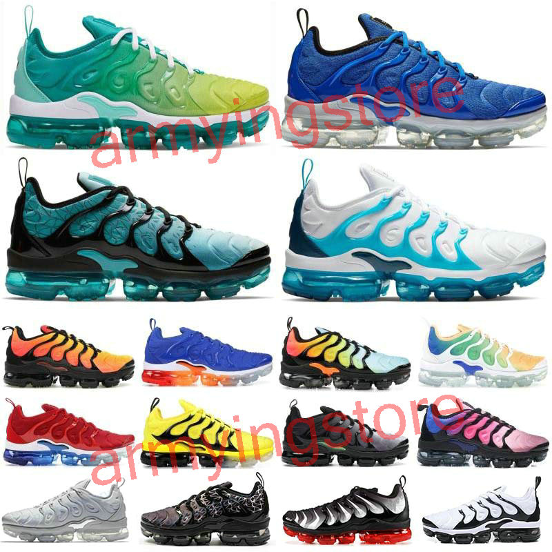 

2020 TN Plus Mens Womens running shoes Active Fuchsia Black White USA Game Royal Wolf Grey Trainers Sports Shoes Sneakers Shoes 36-47