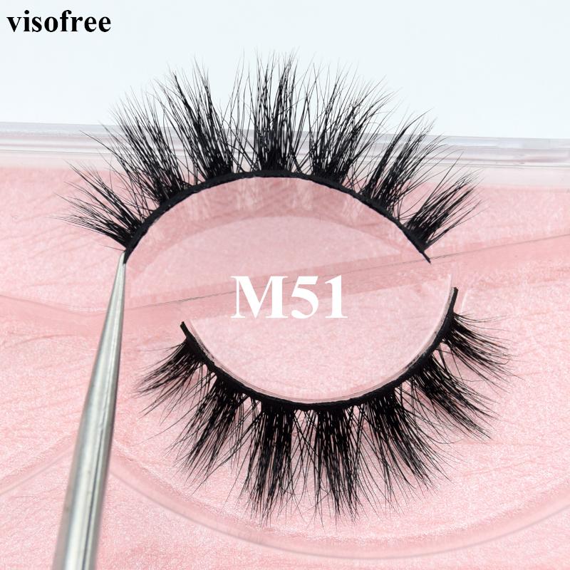 

Visofree Mink Lashes 3D Mink Eyelashes Cruelty free Lashes Handmade Reusable Natural Eyelashes Popular False Makeup M51