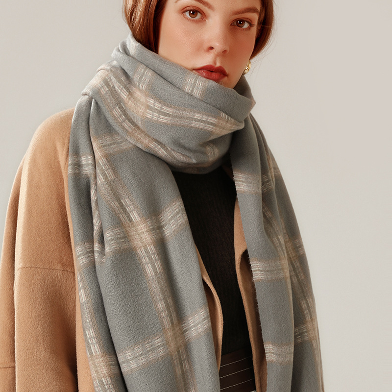 

2020 New Women Plaid Winter Scarf Soft Keep Warm Imitation Wool Scarf for Ladies Big Shawl