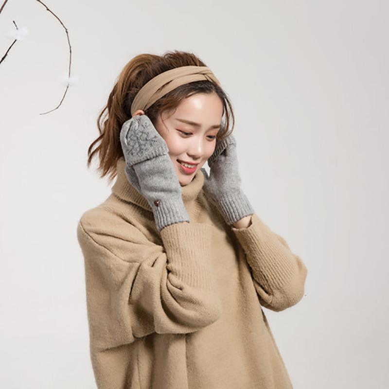 

2020 Newly arrival kawaii style New Winter Snowflake Wool Lady Flap Gloves Christmas Gift Fashion 10.24
