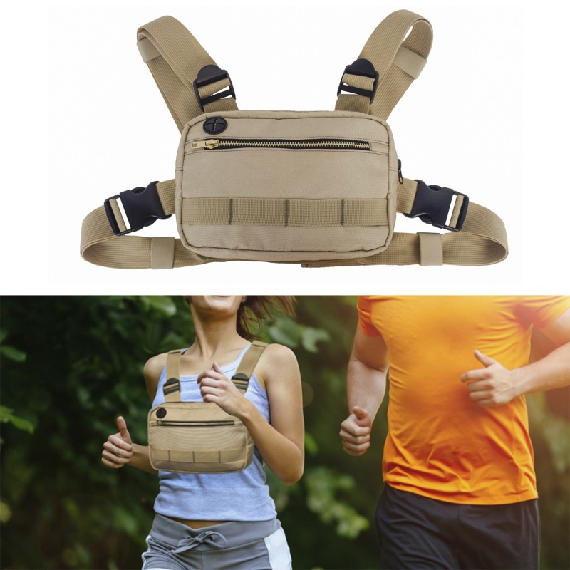 

Men Women Running Shoulder Bags Chest Rig Bag Adjustable Crossbody Bags Hip Hop Outdoor Sports Camping Hiking Waist Bag, Bs