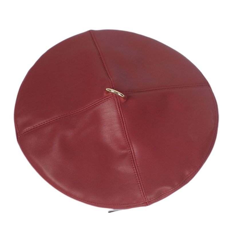 

Simple Wild Women Flat Cap Winter Imitation Leather Beret Fashion Charming Lady Hat 2XPC, Brown