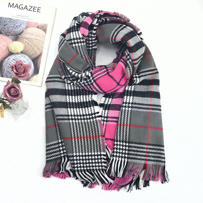 

Winter Scarf for Women Long Scarf Plaid Warm Female Shawl Men Women Cashmere Tippet Scarves with Tassel Szalik Zimowy
