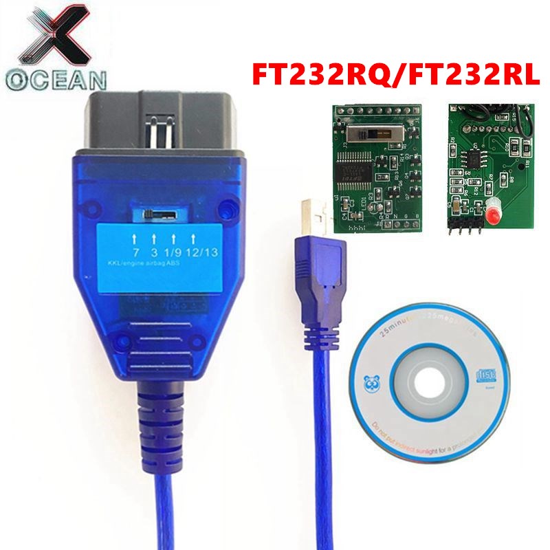 

OBD2 Car Diagnostic Cable for for KKL 409 FTDI FT232RL FT232RQ Chip KKL 4 Way Switch USB Interface Car Scanner