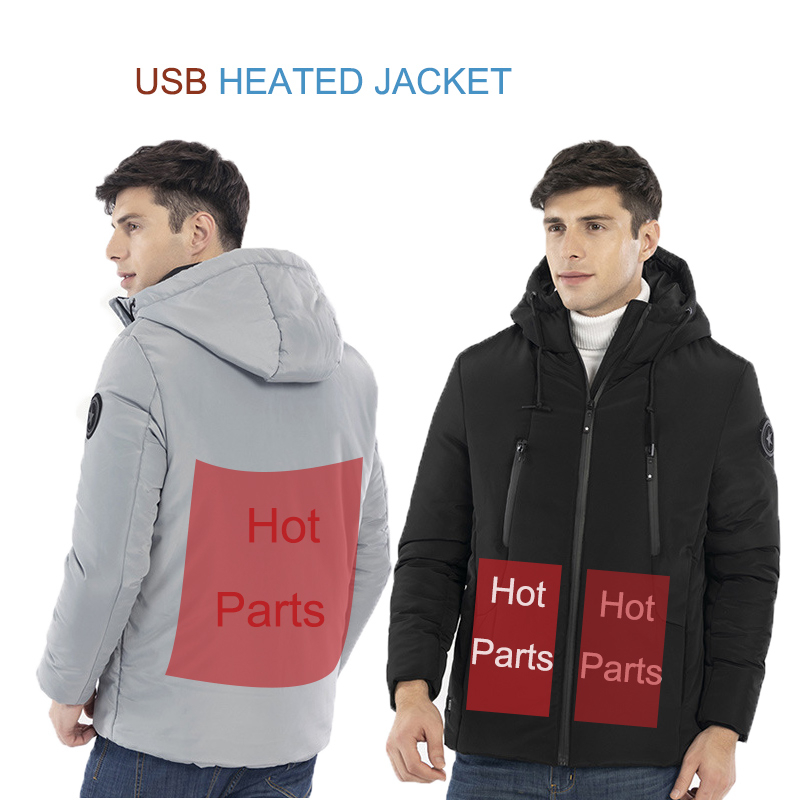 

Couples Usb Charging Sale Warm Coat Men's Heating Jacket Windproof Winter Camping Hiking Heated Jacket Intelligent Thermal Vest, Black