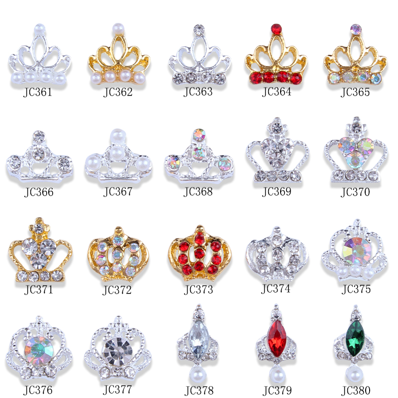 

100Pc Pearl Rhinestone Nail Design Alloy 3D Gold/Silver Crown Rhinestones Alloy Crystal Diamond Nail Jewelry Crystal Decora