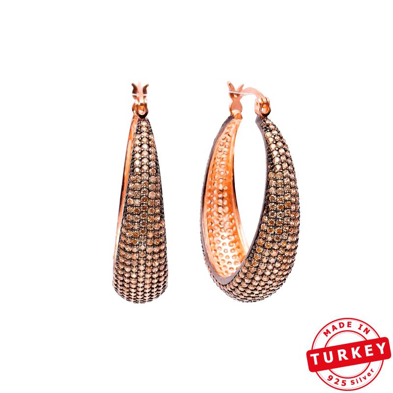 

Silver Pave Citrine Bar Hoop Earring Handmade Silver Earring Hot Sale