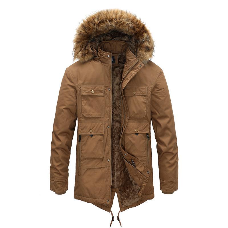 

2020 Cargo Parka Windbreaker Fleece Thick Warm Fur Coats Military Hooded Overcoats Men's Winter Clothing kg-33, 6802 1