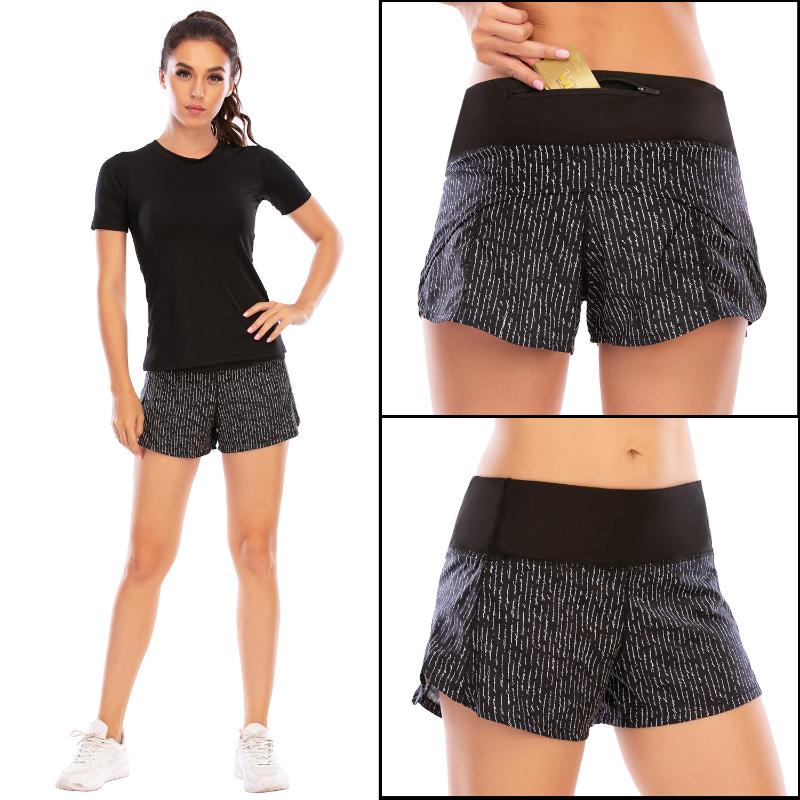 

Quick-Drying Fitness Anti-Exposure Lining Sports Running Training Zipper Fitness Yoga Shorts Female Australia Force 12013