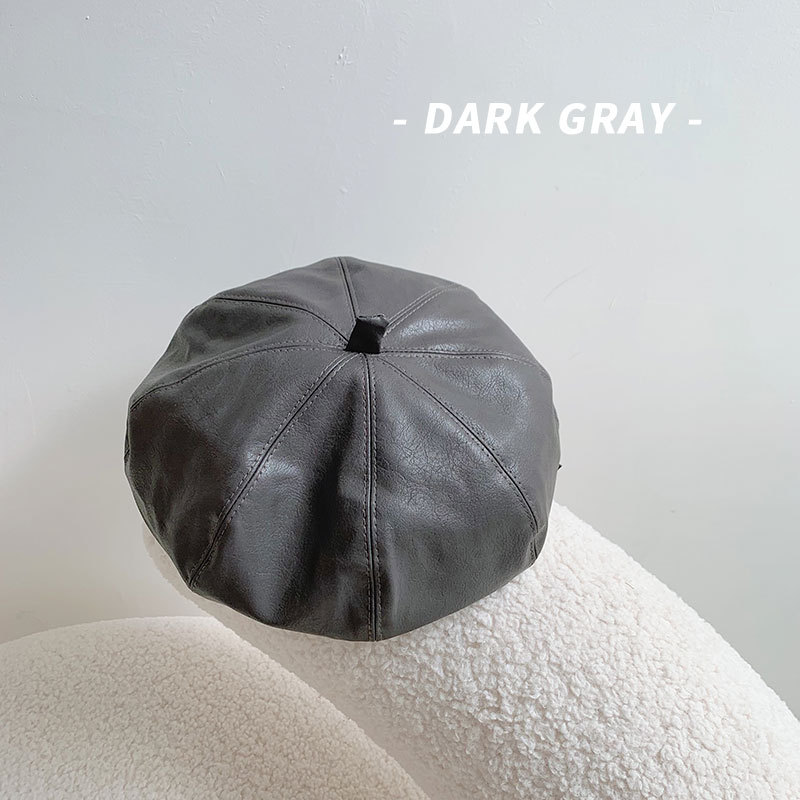 

PU Learth Berets for Women Vintage Franch style Girls Flat cap Painter hat women Candy Color Female Summer Fashion hat, Green