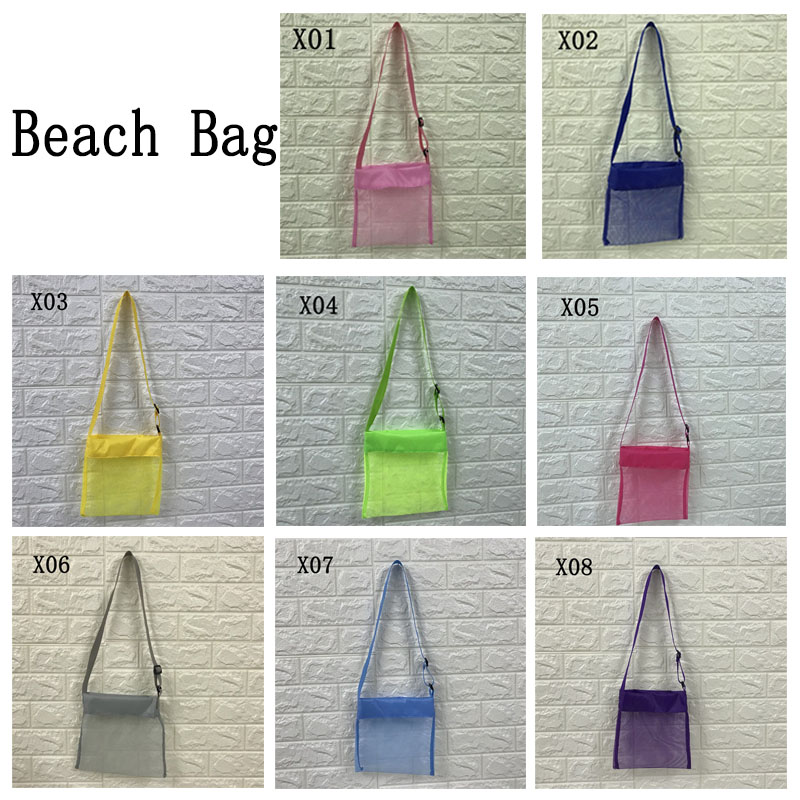 

Kids Beach Bag Carry Toys Storage Bag 24*25cm Outdoors Tote Mesh Childrens Storage Toy Foldable Beach Shell Handbags 8 Colors