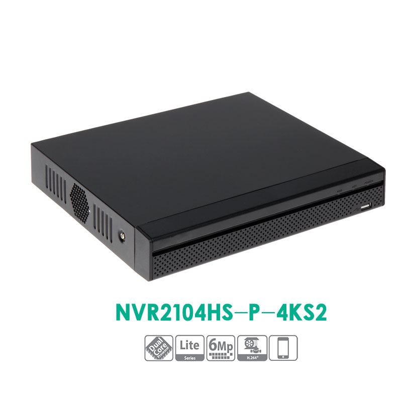 

4 Channel 8MP Compact 1U 4PoE Lite Network Video Recorder NVR2104HS-P-4KS2