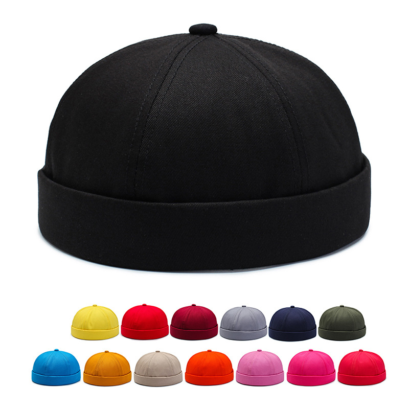 

Summer Knit Mens Hat Skull Cap Men Beanie Hat Summer Short Brimless Baggy Melon Cap Docker Fisherman Knitted Women