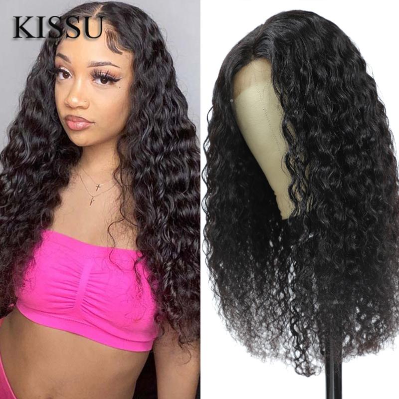 

Curly Lace Front Wig Deep Wave Wig 13X4 Lace Frontal Human Hair With Virgin Brazilian Hair Wigs For Black Women, Natural color