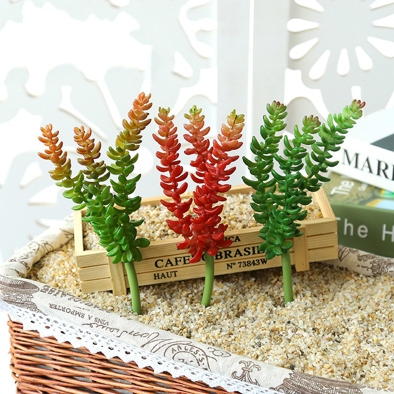 

Simulation Green Red Artificial Trident Wheat Ear Succulent Plants Home Garden Decoration Mini Fake Plants( Height=19cm ) 1Piece, Sanchamaisui green r