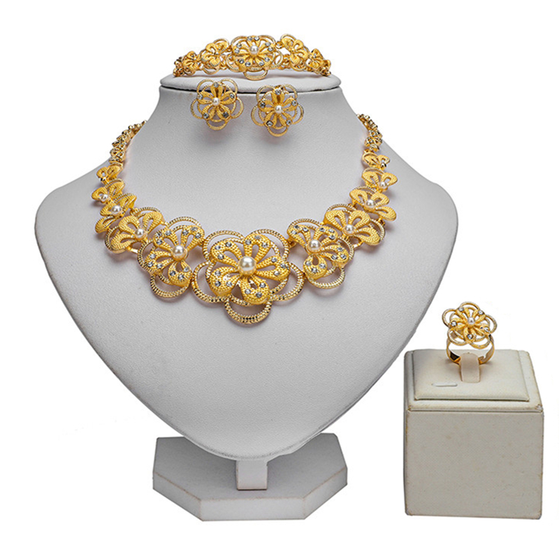 

ZuoDi fashion african beads jewelry set dubai Gold Color Crystal Wedding Women Bridal Accessories jewelry set Wholesale Joyería, As pic
