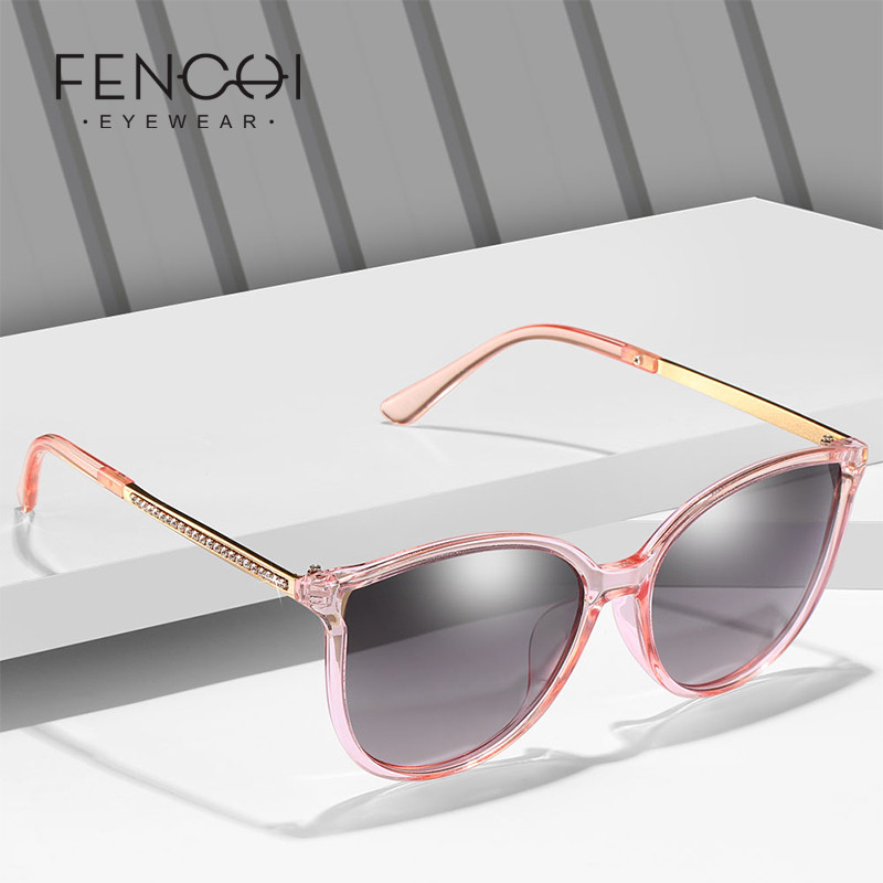 

Sunglasses FENCHI Rhinestone Cat Eye Women Polarized 2021 Pink Oversized UV400 High Quality Female Sun Glasses Driving Eyewear