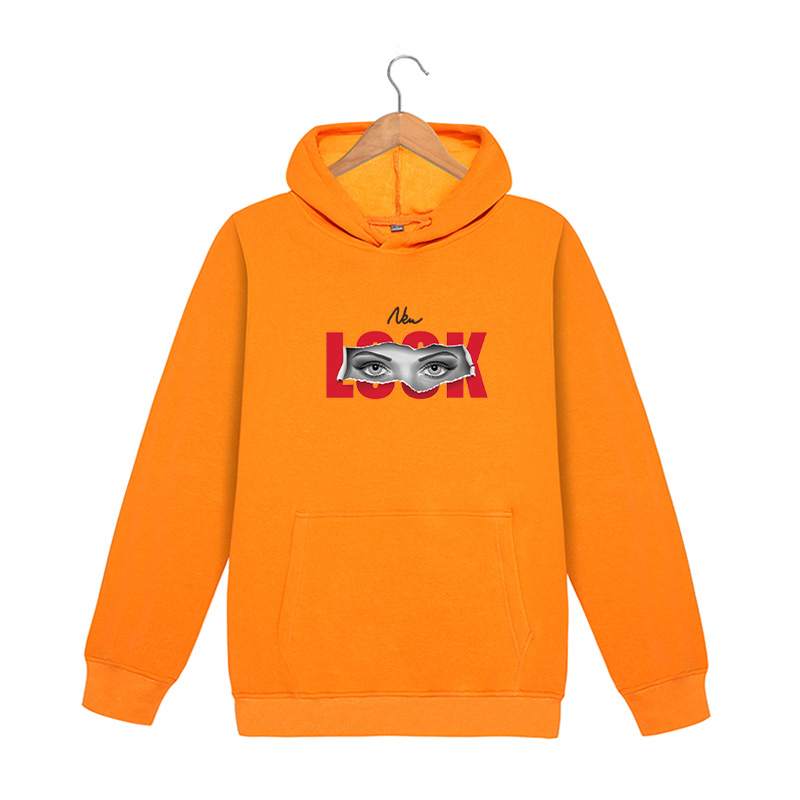 

Men DIY Hoodies Teenager Autumn Fashion Eyes Letter Pattern Print Mens Womens Trendy Casual Pure Color Sweatshirts Best Sale, White