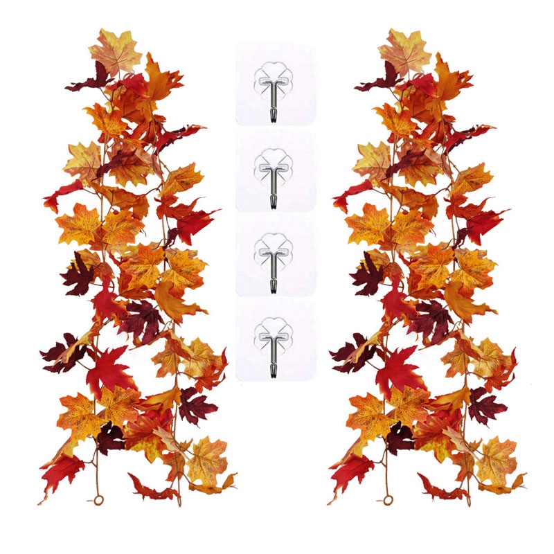 

2 Pack Fall Garland , 5.7Ft/Piece Hanging Vine Garland Artificial Autumn Foliage Thanksgiving Decor, Multi