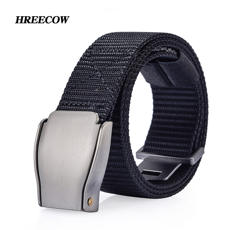 

Men's Canvas Belt Metal Tactics Woven Belt Canvas Casual Pants Cool Wild Gift for Men Belts Breathable For Jeans, Army green